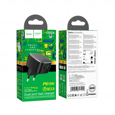 Мережевий зарядний пристрій HOCO CS32A Rise PD20W+QC3.0 charger Black (6942007617451)