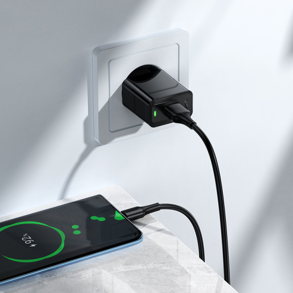 Мережевий зарядний пристрій HOCO CS91A Leader single-port charger(EU) Black (6942007670975)