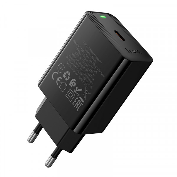 Мережевий зарядний пристрій HOCO CS93A Leader single port PD20W charger Black (6942007671064)