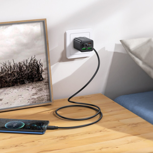 Мережевий зарядний пристрій HOCO N55 Fundador four-port PD20W(2C2A) charger Black