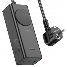 Мережевий зарядний пристрій HOCO NS4 Sharp PD65W(2C1A) desktop socket(EU/GER) Чорний