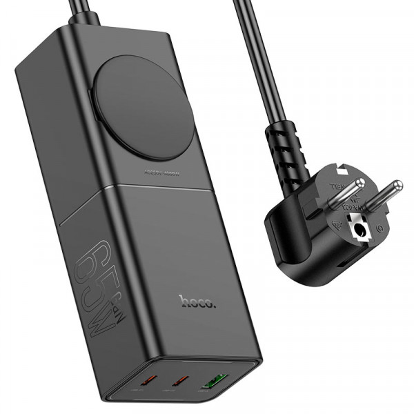Мережевий зарядний пристрій HOCO NS4 Sharp PD65W(2C1A) desktop socket(EU/GER) Чорний
