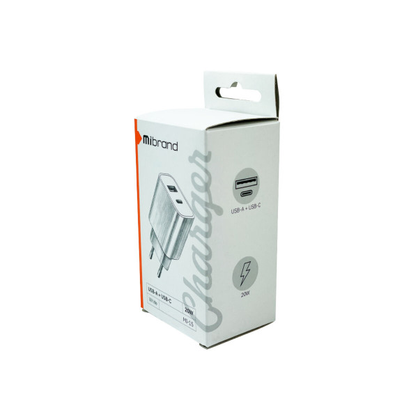 Мережевий зарядний пристрій Mibrand MI-15 20W PD + Quick Charger USB-A + USB-C White