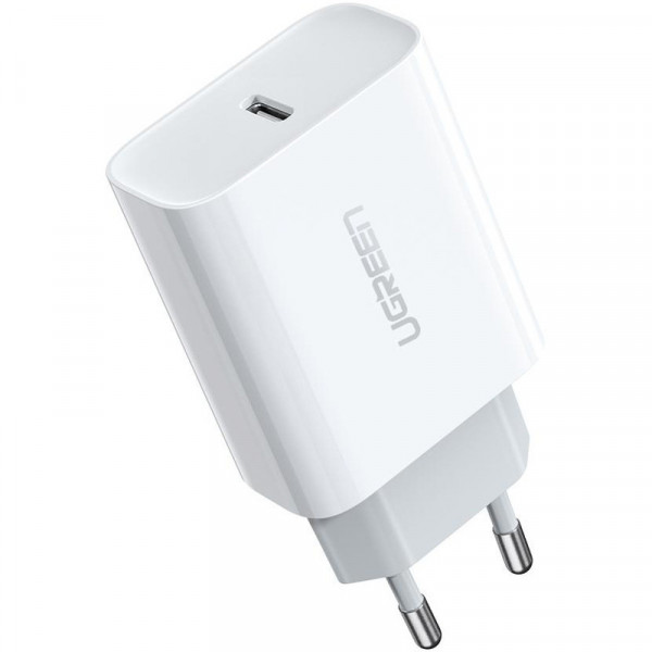 Мережевий зарядний пристрій UGREEN CD137 Fast Charging Power Adapter with PD 20W EU (White) (UGR-60450) (UGR-60450)