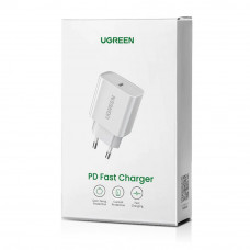 Мережевий зарядний пристрій UGREEN CD137 Fast Charging Power Adapter with PD 20W EU (White) (UGR-60450) (UGR-60450)