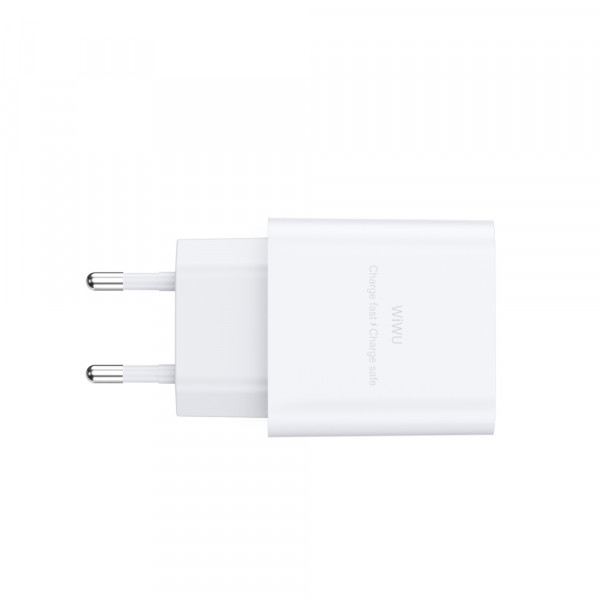 Мережевий зарядний пристрій WIWU 2.4A Essen GaN Fast Charger Combo with A-M cable Wi-G023 A-M EU White (6977703655964)