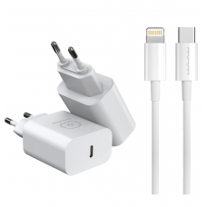 Мережевий зарядний пристрій WUW-T81L PD 20W USB C fast charger +USB C to Lightning cable kit (6972573335503)