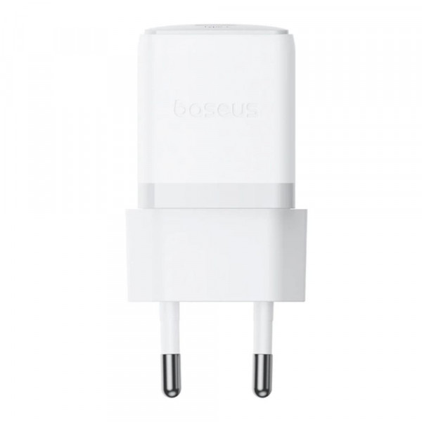 Мережевий зарядний пристрій з кабелем Baseus Palm Fast Charger 1C 20W EU Moon White set USB-C to iP 20W 1m (E0116400)