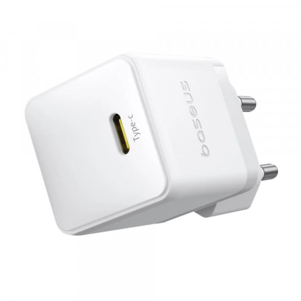 Мережевий зарядний пристрій з кабелем Baseus Palm Fast Charger 1C 20W EU Moon White set USB-C to iP 20W 1m (E0116400)