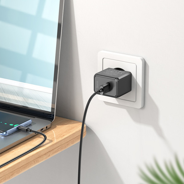 Мережевий зарядний пристрій з кабелем HOCO CS11A Ocean single port charger set(Type-C) Black (6942007603607)