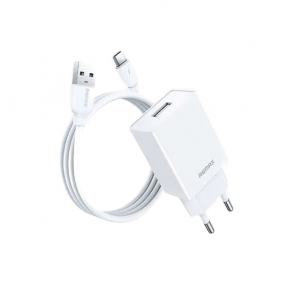 Мережевий зарядний пристрій з кабелем REMAX Kiddy Series 2.4A RP-Charger Set with Cable U95 Type-C (6954851218227)