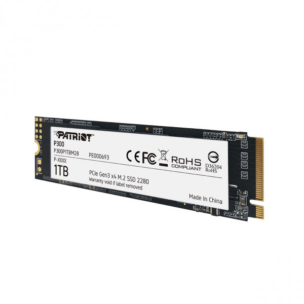 Накопичувач SSD M.2 Patriot P300 1TB NVMe 2280 PCIe 3.0x4 3D NAND TLC