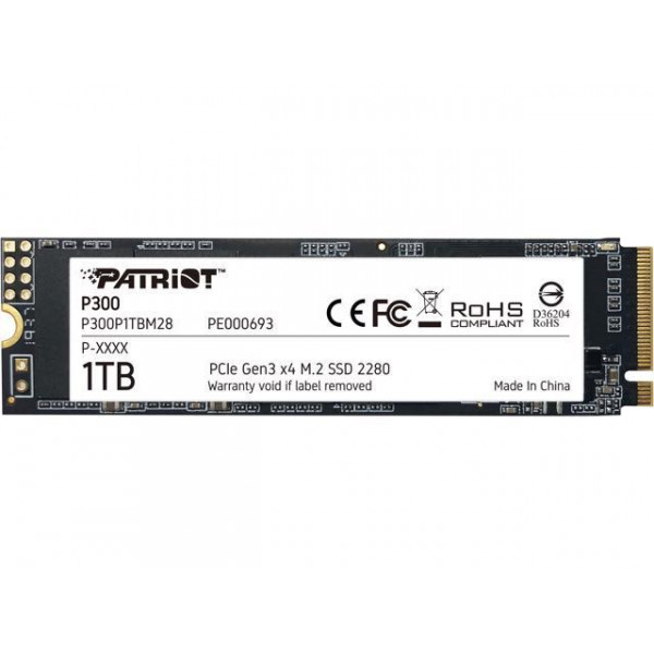 Накопичувач SSD M.2 Patriot P300 1TB NVMe 2280 PCIe 3.0x4 3D NAND TLC