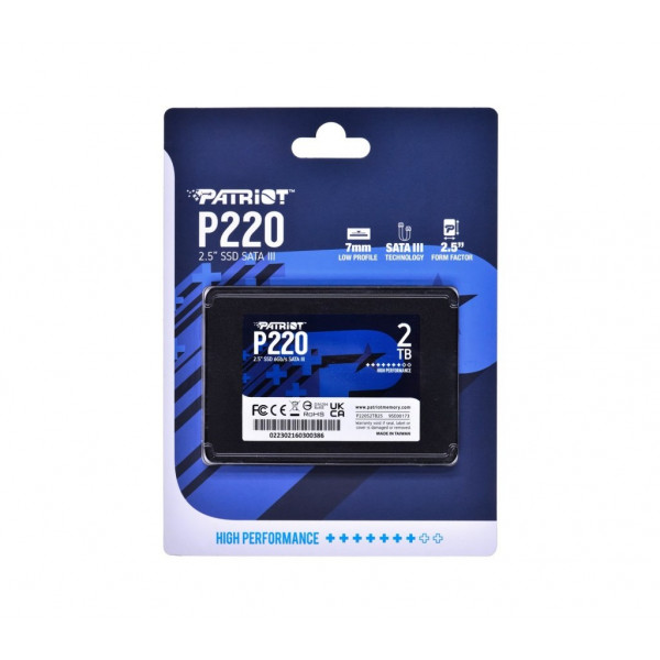 Накопичувач SSD Patriot P220 2TB 2.5" 7mm SATAIII (P220S2TB25)