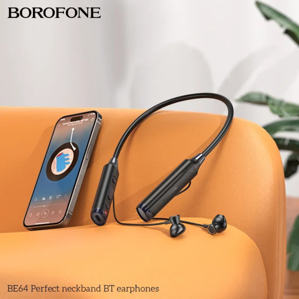 Навушники BOROFONE BE64 Perfect neckband BT earphones Чорний