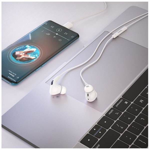 Навушники HOCO M101 Pro Crystal sound Type-C wire-controlled digital earphones with microphone White