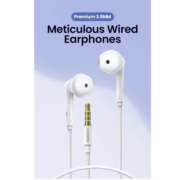Навушники UGREEN EP101 Wired Earphones with 3.5mm Plug (Білий)