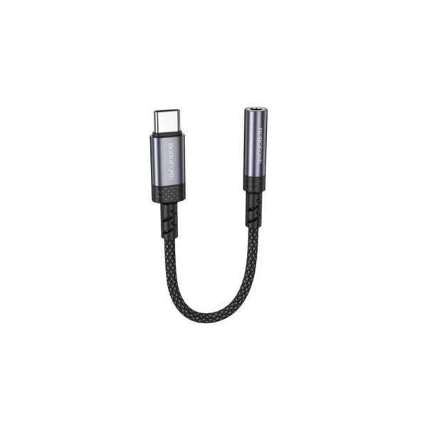 Перехідник BOROFONE BV24 Graceful digital audio converter cable Type-C to 3.5mm Metal Grey