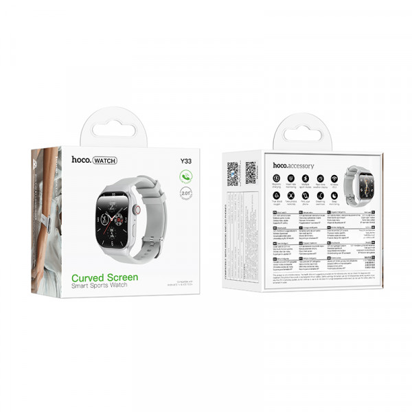 Смарт-годинник HOCO Y33 51mm. 200 mAh. Smart sports watch (call version) Silver (6942007660822)