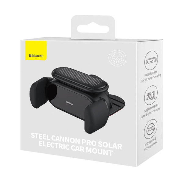 Тримач для мобiльного Baseus Steel Cannon pro Solar Electric Car Mount Чорний