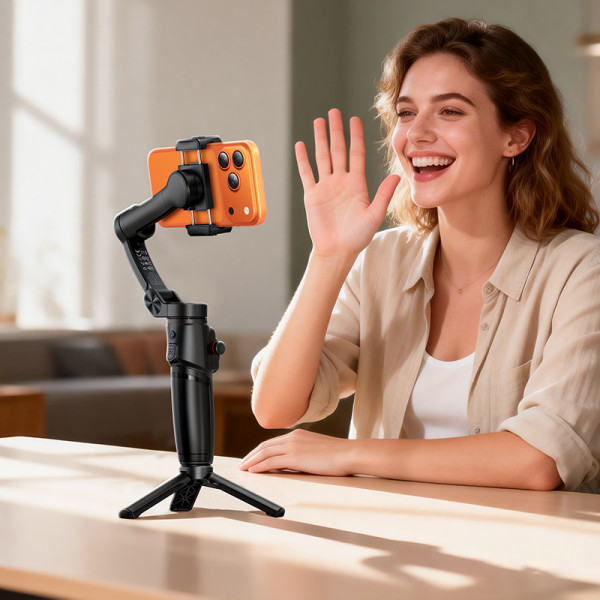 Триосьовий стабілізатор HOCO K91 Three-axis intelligent gimbal Black (6942007675802)