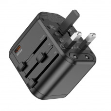 Універсальний зарядний пристрій HOCO AC15 Walker three-port PD20W(1C2A) universal conversion charger Чорний