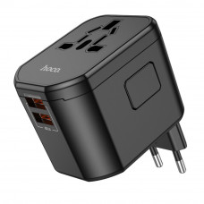 Універсальний зарядний пристрій HOCO AC15 Walker three-port PD20W(1C2A) universal conversion charger Чорний