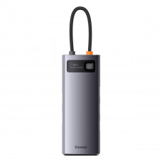 USB-Hub Baseus Metal Gleam Series 7-in-1 Multifunctional Type-C HUB Docking Station Gray （Type-C to HDMI*2+USB3.0*3+PD*1+RJ45*1）