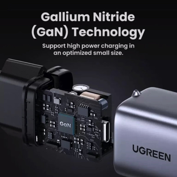 Зарядний пристрій UGREEN CD319 USB-C GaN Fast Charger 30W EU (Space Gray)(UGR-90666)