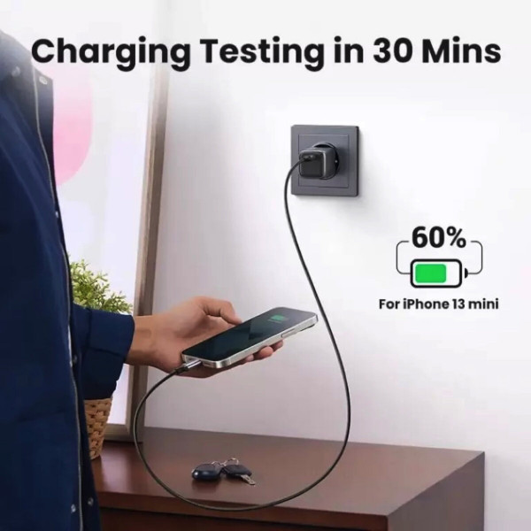 Зарядний пристрій UGREEN CD319 USB-C GaN Fast Charger 30W EU (Space Gray)(UGR-90666)