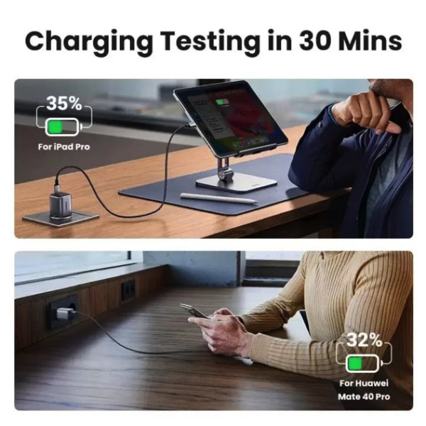 Зарядний пристрій UGREEN CD319 USB-C GaN Fast Charger 30W EU (Space Gray)(UGR-90666)