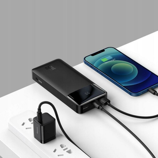 Зовнішній акумулятор Baseus Bipow Digital Display Power Bank 20000mAh 15W Black