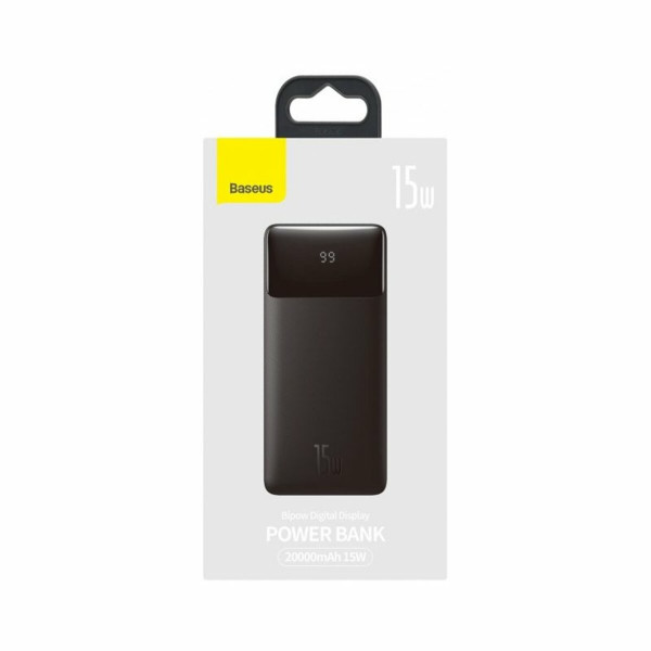 Зовнішній акумулятор Baseus Bipow Digital Display Power Bank 20000mAh 15W Black