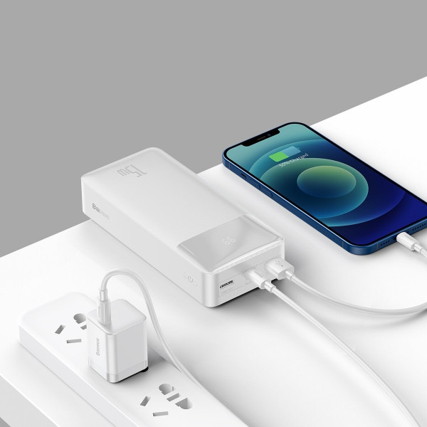 Зовнішній акумулятор Baseus Bipow Digital Display Power bank 30000mAh 15W White