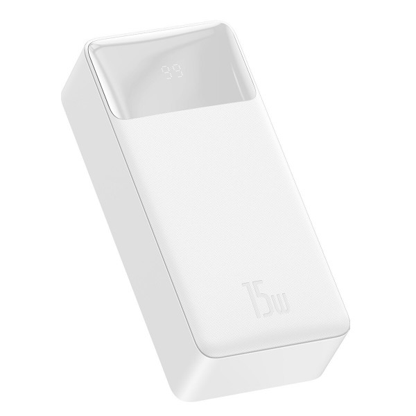 Зовнішній акумулятор Baseus Bipow Digital Display Power bank 30000mAh 15W White