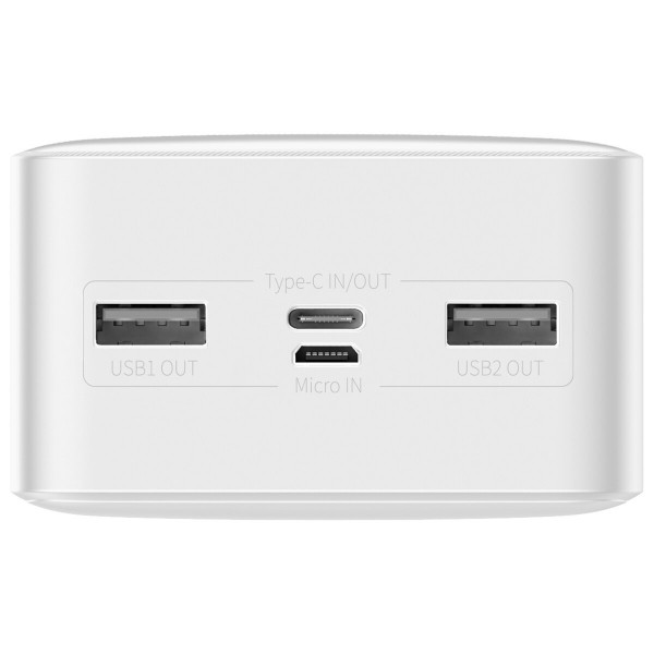 Зовнішній акумулятор Baseus Bipow Digital Display Power bank 30000mAh 15W White
