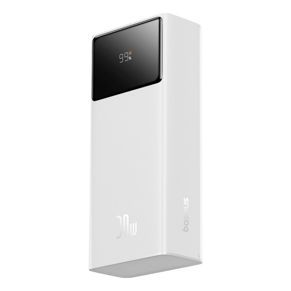 Зовнішній акумулятор Baseus Star-Lord Digital Display Fast Charging Power Bank 30000mAh 30W Moon White（With Simple Series Charging Cable USB to Type-C