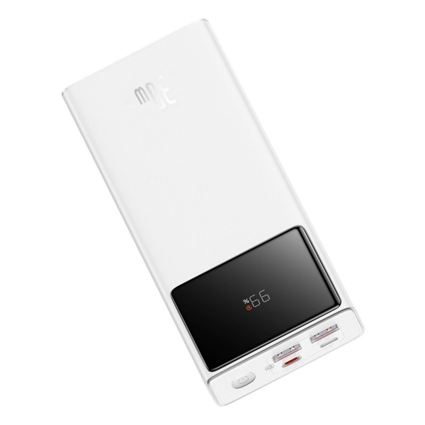 Зовнішній акумулятор Baseus Star-Lord Digital Display Fast Charging Power Bank 30000mAh 30W Moon White（With Simple Series Charging Cable USB to Type-C