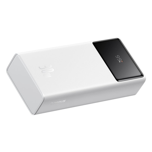 Зовнішній акумулятор Baseus Star-Lord Digital Display Fast Charging Power Bank 30000mAh 30W Moon White（With Simple Series Charging Cable USB to Type-C