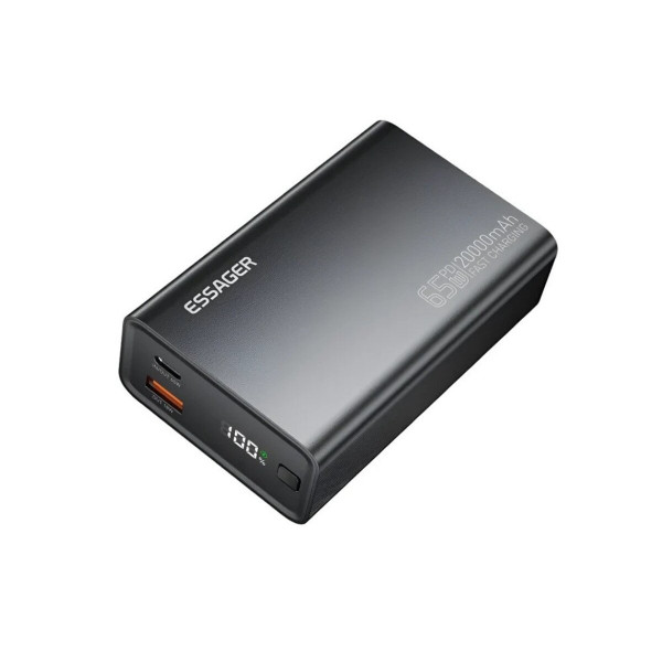 Зовнішній акумулятор ESSAGER EDY65-LD01-Z 20000 mAh 65W чорний