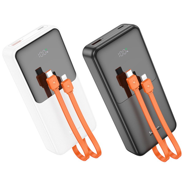 Зовнішній акумулятор HOCO J119A Sharp charger 22.5W+PD20 fully compatible power bank with digital display and cable(20000mAh) Black