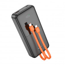 Зовнішній акумулятор HOCO J119A Sharp charger 22.5W+PD20 fully compatible power bank with digital display and cable(20000mAh) Чорний