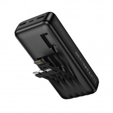 Зовнішній акумулятор HOCO J163A Wonderful power bank with 4 cables(20000mAh) Black (6942007664592)