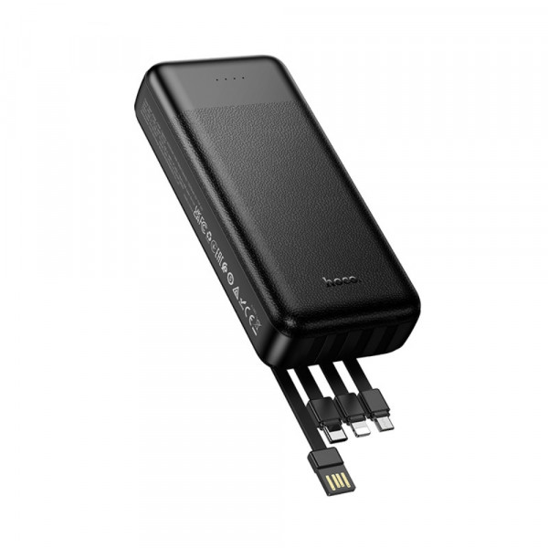Зовнішній акумулятор HOCO J163A Wonderful power bank with 4 cables(20000mAh) Black (6942007664592)