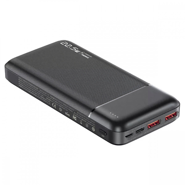 Зовнішній акумулятор REMAX Lango II Series QC 22.5W + PD 18W Multi-compatible Fast Charging Power Bank 20000mAh RPP-192 Black
