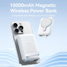 Зовнішній акумулятор Vention 10000mAh Magnetic Wireless Power Bank (USB-C + Lightning + USB-C + USB-A +Wireless) 22.5W Білий LED Display Type (FHTW0)