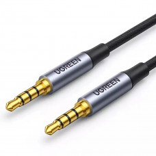 Аудіо кабель UGREEN 3.5mm 4-Pole M/M Audio Cable Alu Case 1m