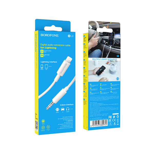 Аудіокабель BOROFONE BL9 Digital audio conversion cable for iP White