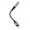 Аудiокабель HOCO LS36A iP to 3.5 female, nylon braid, 0.12m, Black (6942007663618)