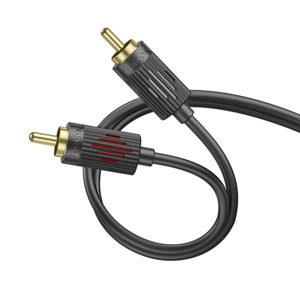 Аудiокабель HOCO UPA28 3.5 double lotus RCA audio cable Чорний